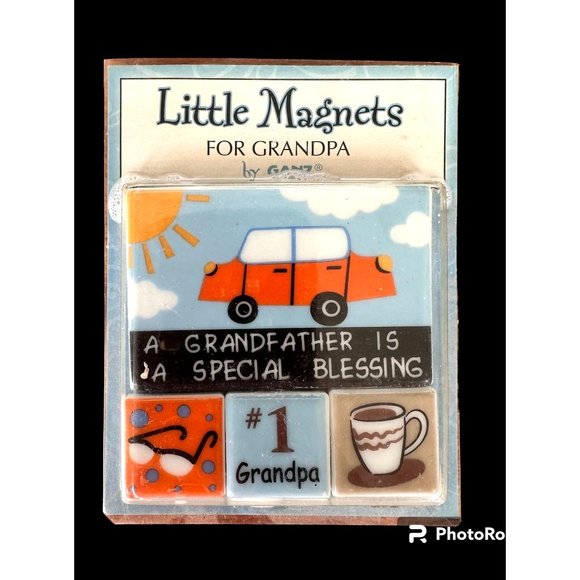 VTG Ganz Little Magnets Grandpa Special Blessing 4 Piece Stocking Stuffer - Picture 1 of 12